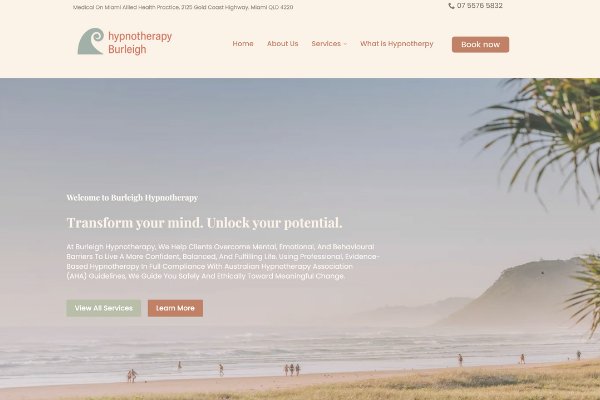 Burleigh Hypnotherapy Website Development
